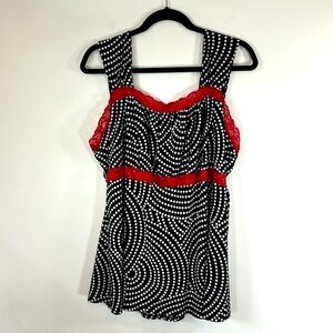 Fashion Bug Butterfly Label Vintage Polka Dot Lace Women’s Size 22/24W Tunic